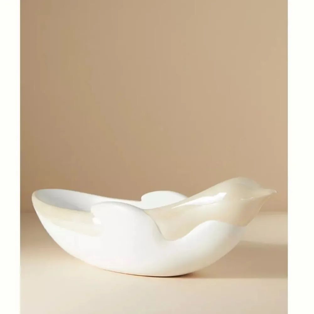 Anthropologie Adelie handcrafted porcelain wine bottle holder